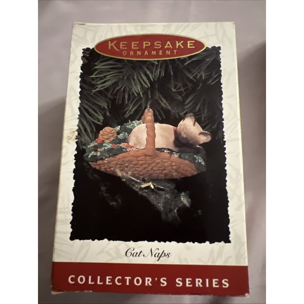Hallmark Keepsake Christmas Vintage Ornament Lot Santa, Catnap, Prayer For Peace - Picture 3 of 4